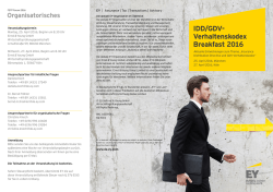 IDD/GDV- Verhaltenskodex Breakfast 2016