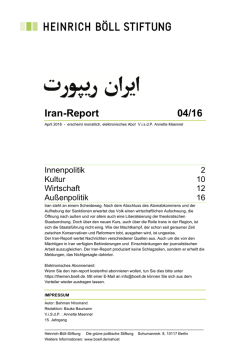 Iran-Report 04/16 - Heinrich-Böll