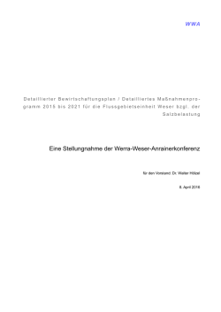 Eine Stellungnahme der Werra-Weser