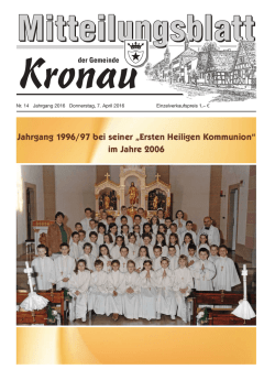 Jahrgang 1996/97 bei seiner „Ersten Heiligen