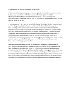 Pressemitteilung - PRO Deutschland in Remscheid