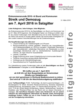 7. April 2016, Salzgitter  - dbb beamtenbund und tarifunion