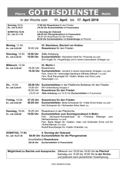 Pfarre GOTTESDIENSTE Molln