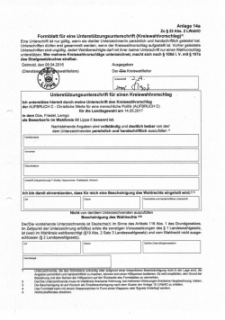 Hier das Formular f&uuml;r eine