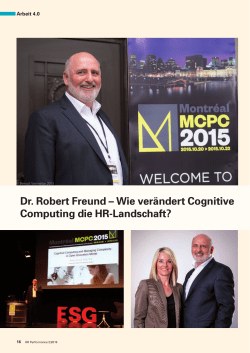 Dr. Robert Freund &ndash; Wie ver&auml;ndert Cognitive Computing die HR