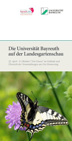 Die Universit&auml;t Bayreuth auf der Landesgartenschau