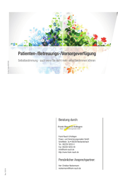 Patienten-/Betreuungs-/Vorsorgeverfügung