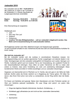 Judosafari 2016 - Judoclub Kolping Bocholt