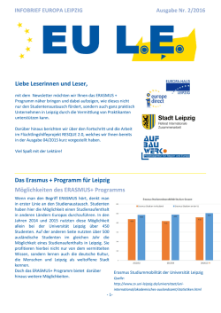 Infobrief EUL.E. 2/2016 - AUFBAUWERK Region Leipzig GmbH
