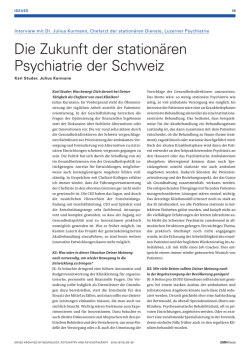 Die Zukunft der stationären Psychiatrie der Schweiz