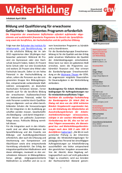Infoblatt Weiterbildung im April 2016