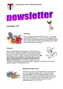 Newsletter 01-16 - KV Bäderstadt Baden