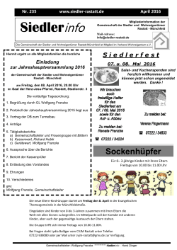 Siedlerinfo - Siedlergemeinschaft Rastatt