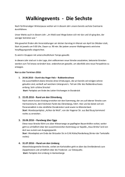 Walkingevents ‐ Die Sechste