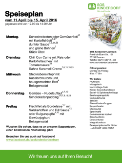 Wochenspeiseplan - SOS