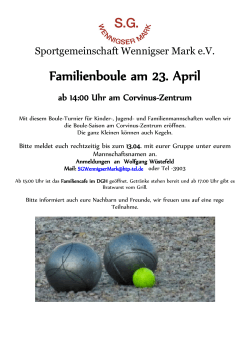 Familienboule am 23. April - Förderverein des Corvinus