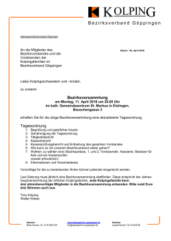 Aktuelle Tagesordnung - Kolpingwerk Bezirksverband Göppingen