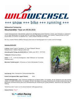 Mountainbike –Tour am 09.04.2016