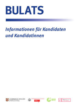 Informationen f&uuml;r Kandidaten und Kandidatinnen - Goethe