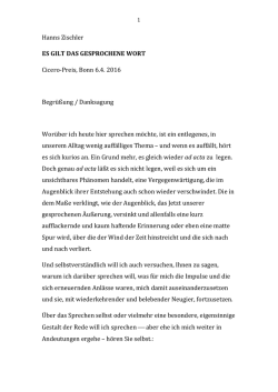 Hanns Zischler ES GILT DAS GESPROCHENE WORT Cicero