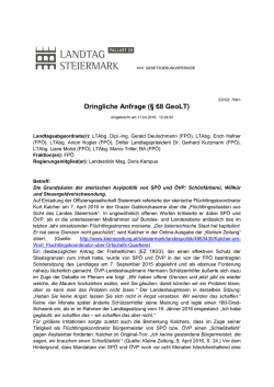 Dringliche Anfrage (&sect; 68 GeoLT)