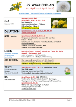 Wochenplan - Schulen