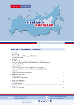 Russland-Analysen Nr. 313 - Länder