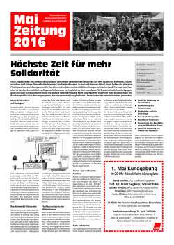 Rüsselsheimer Maizeitung 2016 - Die Linke/Liste Solidarität