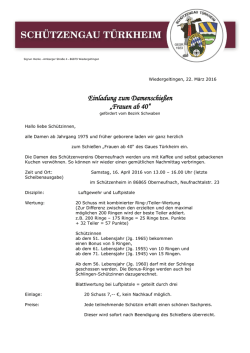 Einladung zum Damenschießen „Frauen ab 40“