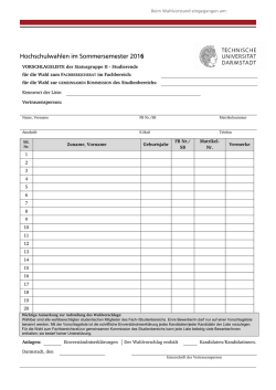 Hochschulwahlen im Sommersemester 2016