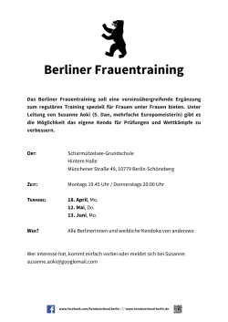 Berliner Frauentraining - Kendoverband Berlin eV