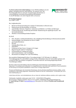 IT System Engineer - Universit&auml;t Salzburg