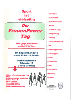 Der Frauen Powertag am 10.Spetmber bietet Frauen