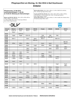 Pfingstsportfest am Montag, 16. Mai 2016 in Bad Oeynhausen Zeitplan