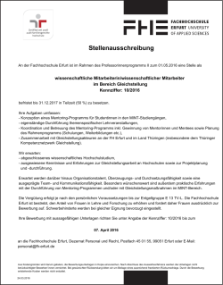 Stellenausschreibung - Thüringer Kompetenznetzwerk