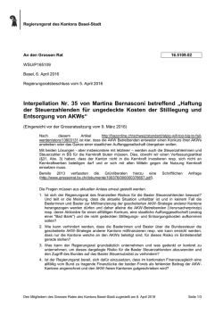 Interpellation Nr. 35 von Martina Bernasconi betreffend &bdquo;Haftung der