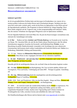 Infobrief April 2016 da ich ein gesundheitliches Problem hatte und