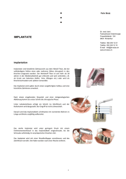 Implantate - Zahnarzt Dr.med.dent. Felix Stutz