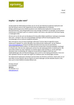 Impfen &ndash; ja oder nein?