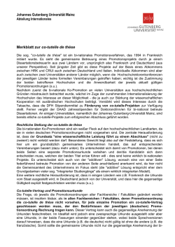 Johannes Gutenberg Universit&auml;t Mainz Merkblatt