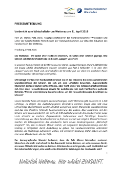 PRESSEMITTEILUNG - Wirtschaftsförderung Wetterau GmbH
