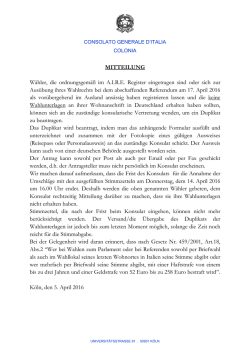 Informationsblatt - Consolato Generale