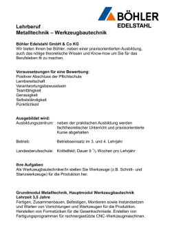 Lehrberuf Metalltechnik – Werkzeugbautechnik