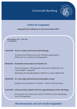 Institut f&uuml;r Geographie Alle Interessierten sind