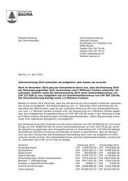 Jahresrechnung Bauma