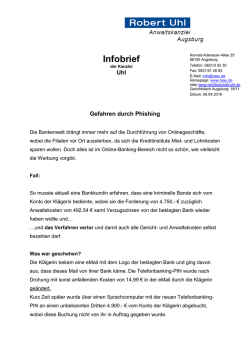 Infobrief - Rechtsanwalt Robert Uhl