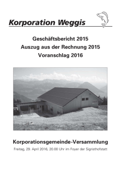Einladung resp. Geschäftsbericht 2015