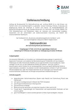 Doktorand/in der Fachrichtung Physik oder Mathematik