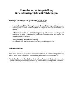 Hinweise Antrag Fl&uuml;chtlingsprojekt