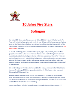 10 Jahre Fire Stars Solingen